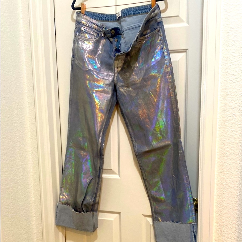 Holographic Silver Jeans